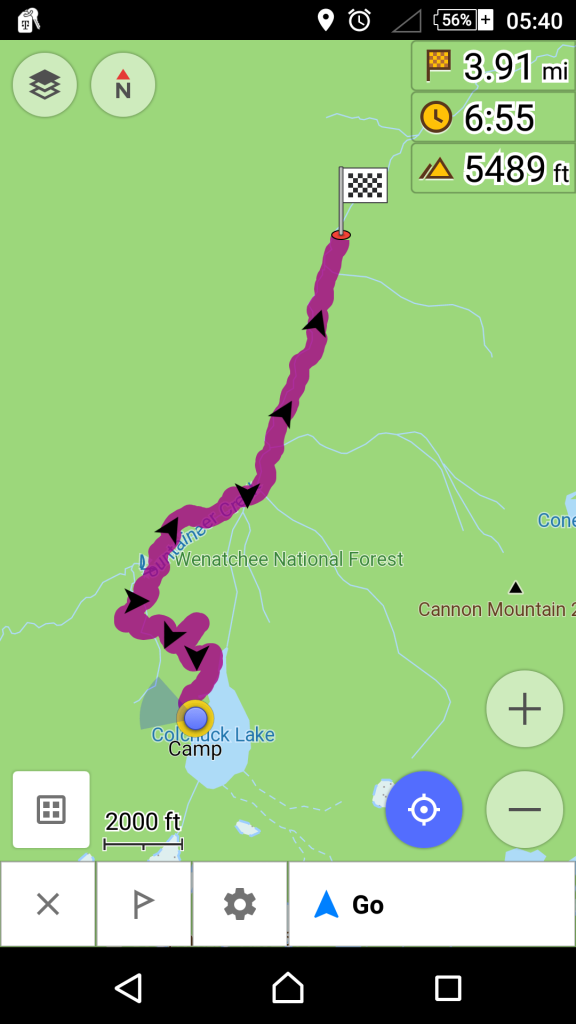OSMand Stuart Lake Trail to Lake Colchuk Map